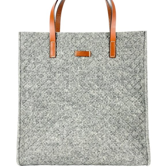 Gucci Diamante Grey Wool Tote - Picture 1 of 8